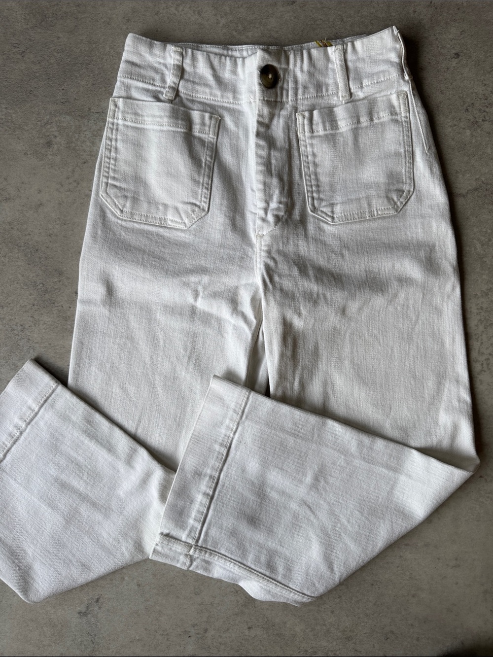 Anthropologie Maeve Colette High-Rise Wide-Leg Jeans | Ivory | Size 27 🤍 - Picture 3 of 11